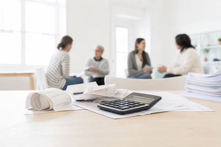 Scrivania con due schermi accesi, dove si mettono a budget i costi del tesseramento